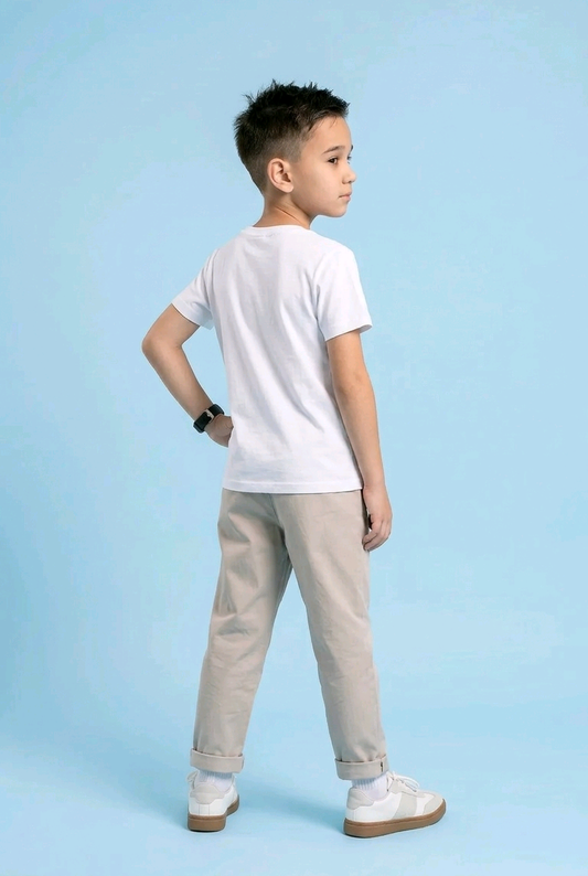 Pantaloni baieti cu manseta