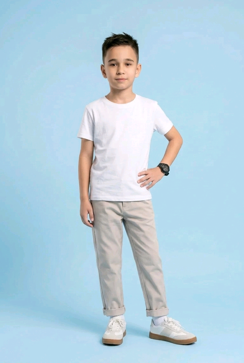 Pantaloni baieti cu manseta