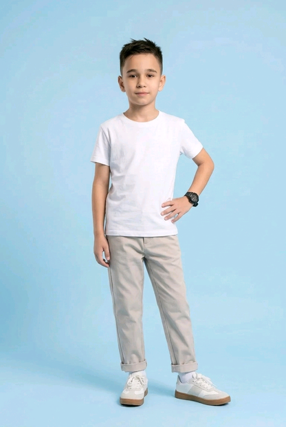 Pantaloni baieti cu manseta